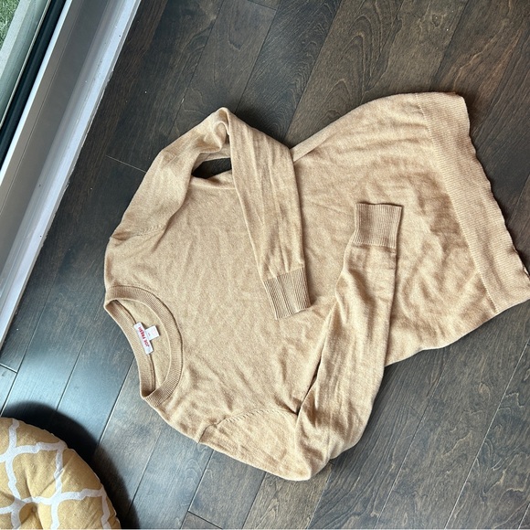 Cashmere and Cotton Blend Nude Sweater - Picture 3 of 6